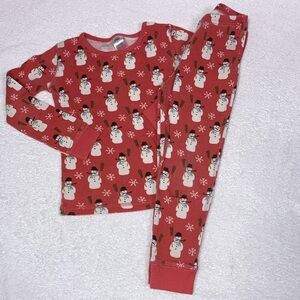 Mini boden snowman snug fit long sleeve pants cotton pajamas 6